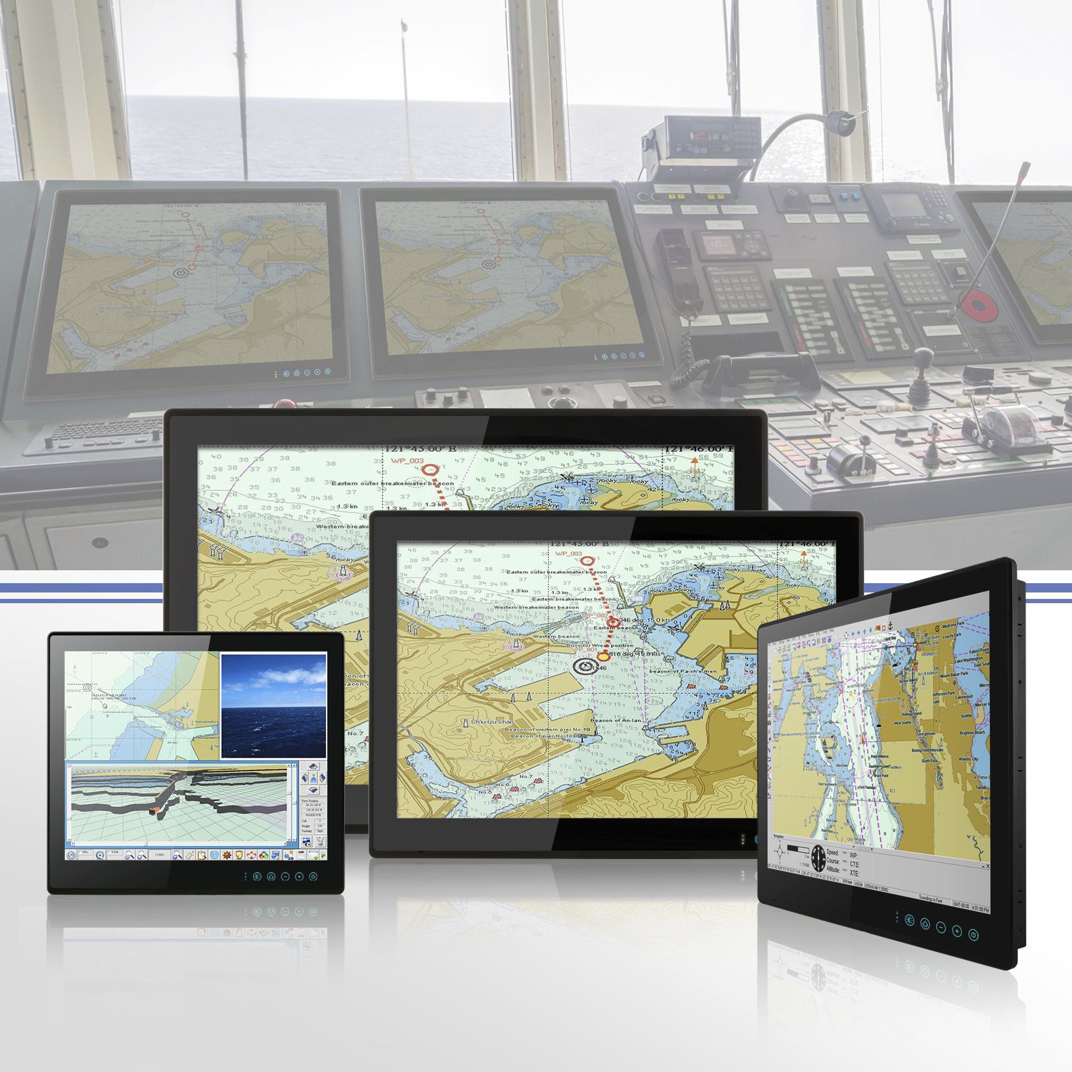 Moniteur Marin ECDIS Marine Display Series Winmate Inc