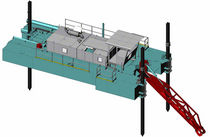 bateau de travail : drague avec pieux d'ancrage 860 SL Ellicott Dredges