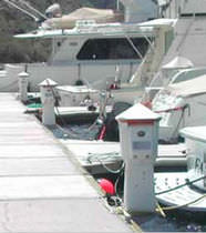 borne &eacute;lectrique et de distribution d'eau pour ponton (avec &eacute;clairage int&eacute;gr&eacute;) POWERPORT HyPower