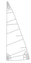 voile de croisi&egrave;re : grand-voile (coupe horizontale)  ROLLY TASKER SAILS