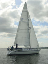 voile de croisi&egrave;re : grand-voile (coupe horizontale, en Dacron&reg;)  Hydesails