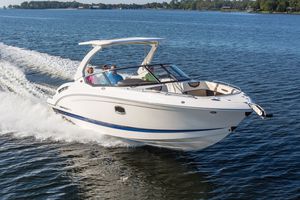 runabout in-bord / à double console / bow-rider / bain de soleil