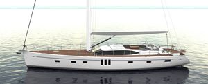 sailing-yacht de croisière / cockpit central / 3 cabines / bout-dehors