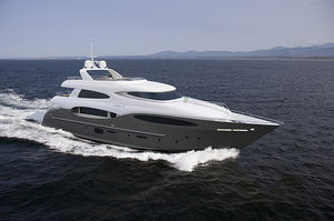 super-yacht de croisière / raised pilothouse / coque planante / 7 cabines