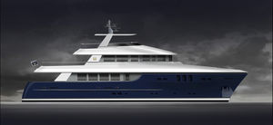 motor-yacht pour expédition / explorer / raised pilothouse / coque à déplacement