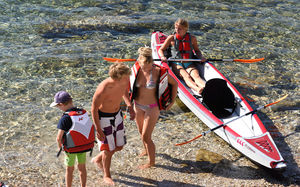 kayak sit-on-top / gonflable / de mer / eau vive