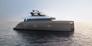 motor-yacht catamaran à moteur / de croisière / à fly / en composite