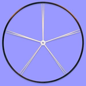 barre à roue pour voilier / en aluminium / habillage cuir