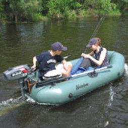 bateau pneumatique hors-bord / pliable / pour la pêche / bi-place