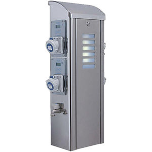 borne de distribution électrique / avec éclairage intégré / pour ponton