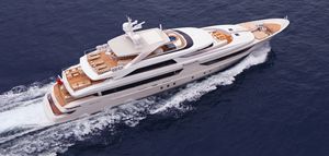 méga-yacht de croisière / raised pilothouse / en acier