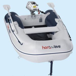 bateau pneumatique hors-bord / pliable / max. 3 personnes / plancher latté