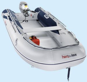 bateau pneumatique hors-bord / pliable / en aluminium / plancher aluminium