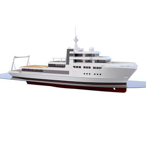 mega-yacht de croisière / explorer / raised pilothouse / en acier