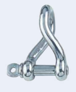 manille pour voilier à axe imperdable / torse / en inox / forgée