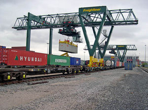 portique de stockage de conteneurs sur rail