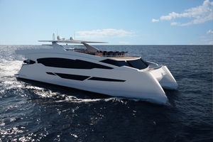 motor-yacht catamaran / de plongée / avec timonerie / semi-custom