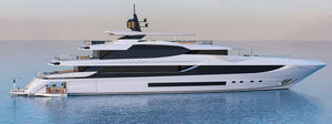 mega-yacht de croisière / avec timonerie / en acier