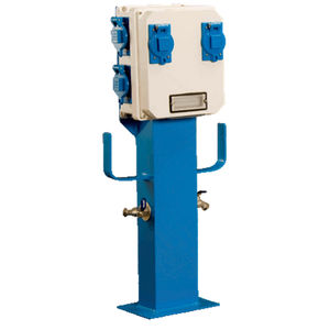 borne de distribution électrique / de distribution d'eau / avec éclairage intégré / pour ponton