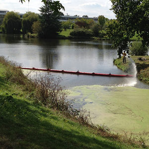 barrage antipollution / flottant / permanent / pour eau calme