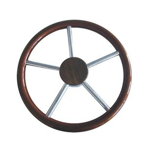 volant en inox pour bateau à moteur / en teck / classique