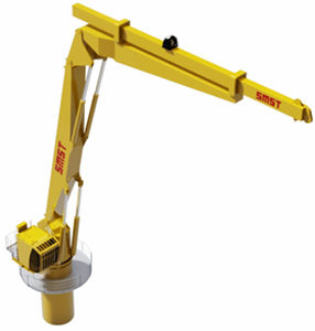 grue à compensation active / pour navire / de pont / pliable