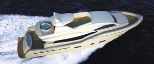 motor-yacht de croisière / à fly / en acier / coque planante