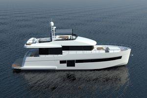 motor-yacht de croisière / trawler / à fly / coque à déplacement