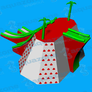 jeu aquatique toboggan / plateforme / mur d'escalade / luge