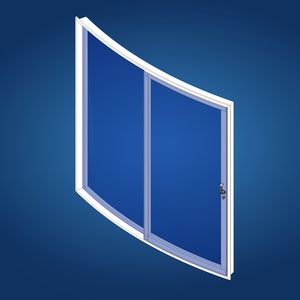 porte pour yacht / coulissante / vitrée / courbée