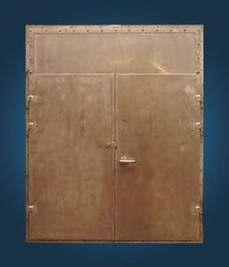 porte pour navire / coupe-feu / double / en acier inoxydable