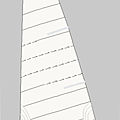 grand-voile de croisière / coupe horizontale - LEECH BATTEN