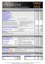 Liste de prix ADRENA 2010