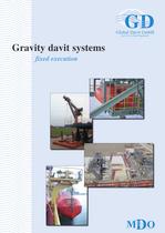 Gravity davit systems fixed execution