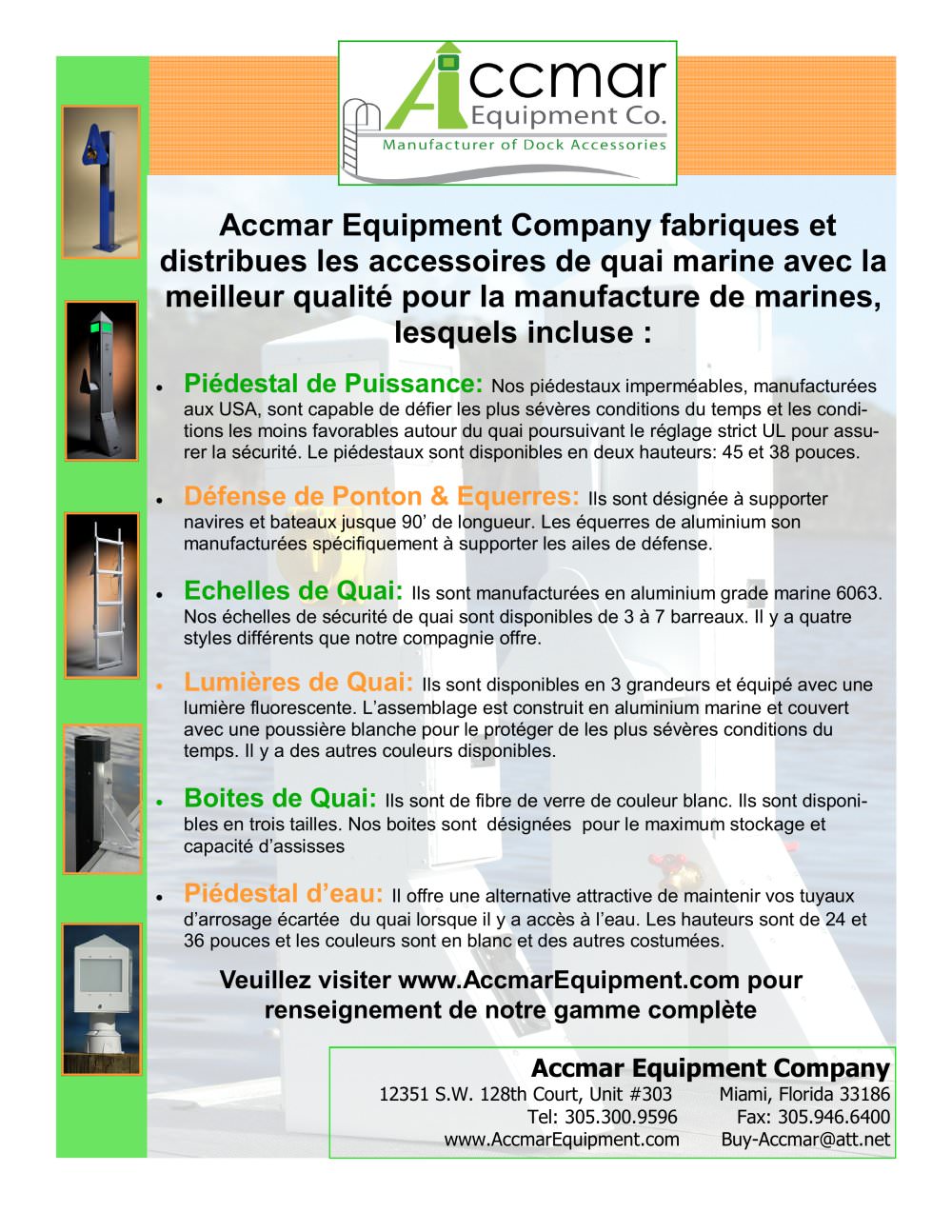 Accmar Equipment Line Card - Accmar Equipment Company