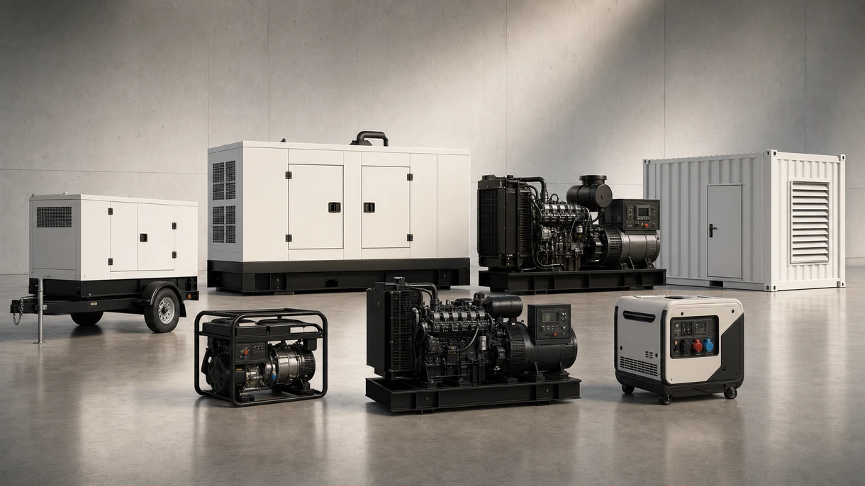 Groupe électrogène diesel marin professionnel installé dans la salle des machines d'un navire commercial avec systèmes de refroidissement et plots antivibratoires.