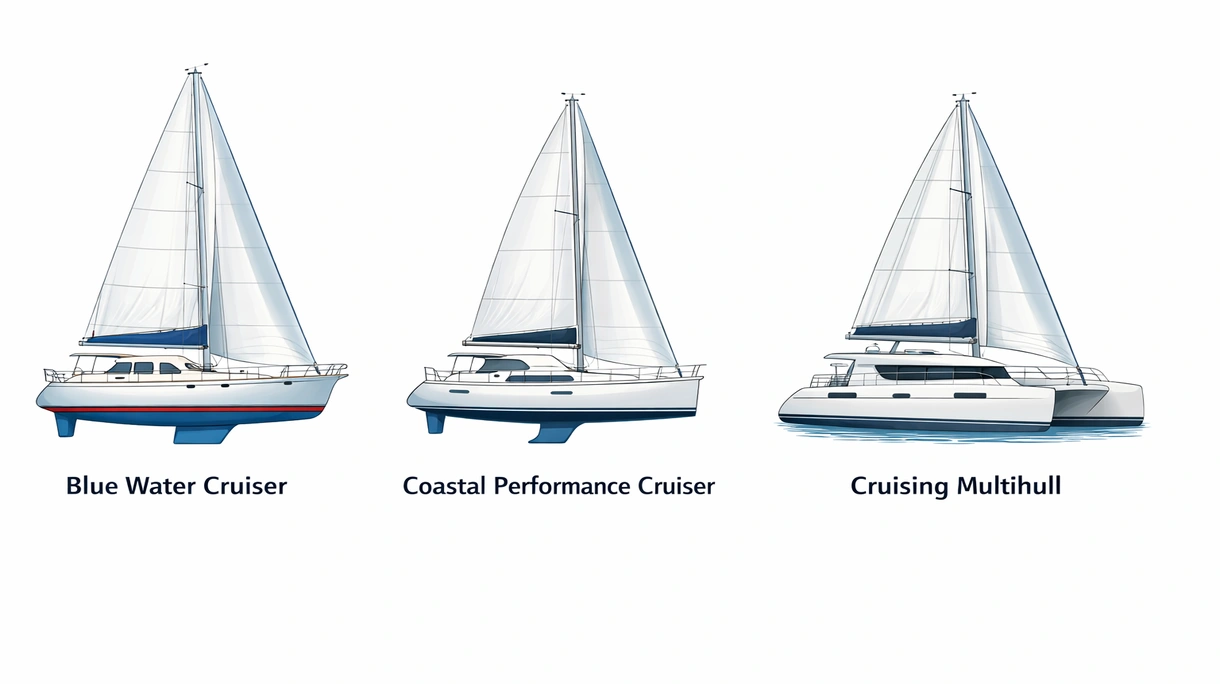 Gros plan technique d'un davier d'étrave en acier inoxydable et d'une fixation d'étai renforcée sur un voilier de croisière professionnel.