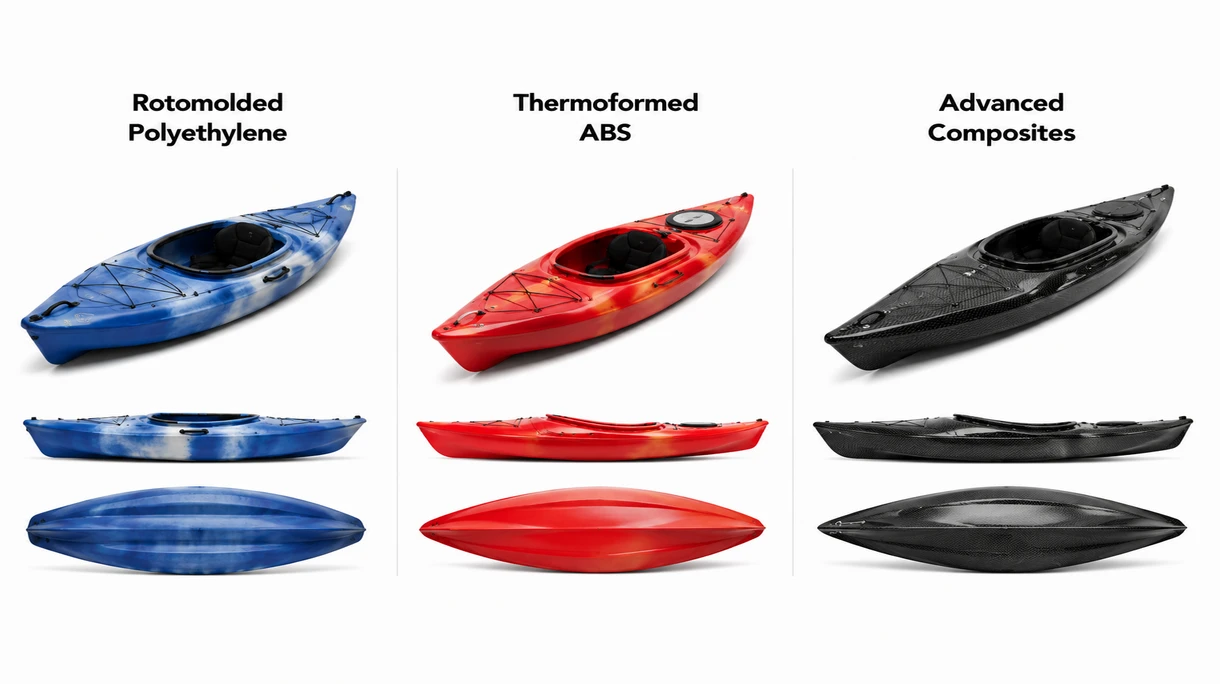 Gros plan détaillé d'un cockpit de kayak renforcé doté de cale-cuisses réglables et d'un équipement de sécurité ergonomique pour un usage maritime technique.