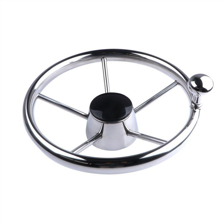 Volant Bateau Aluminium - 320 Mm, 3 Axes Conique, Pour Bateaux Ponton Et Marine