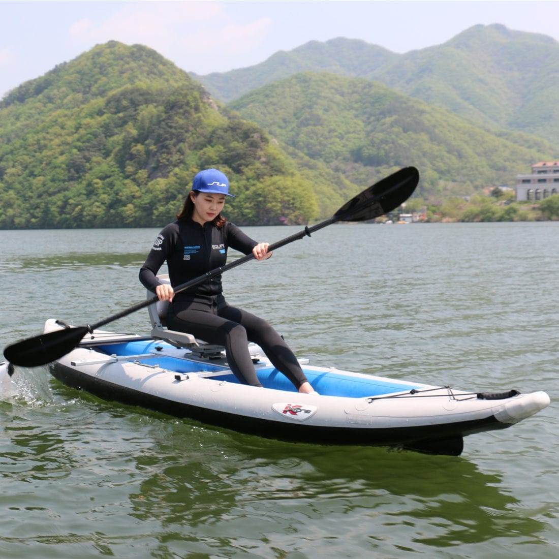 Kayak sitontop 385FTFISH Zebec gonflable / de randonnée / de pêche