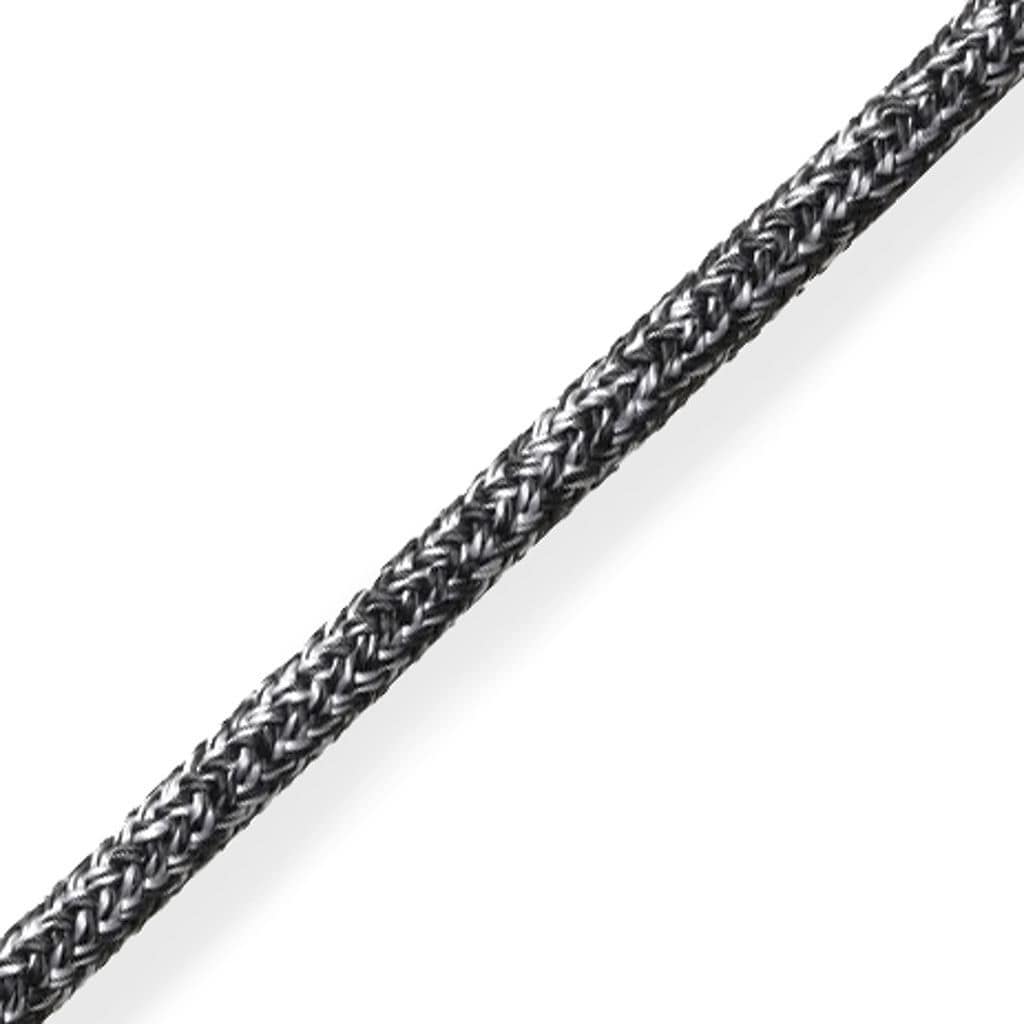 Corde Yacht Double Tresse Polyester – 9/16" X 50 Pieds – Bleu Ox Rope – Noir/argent