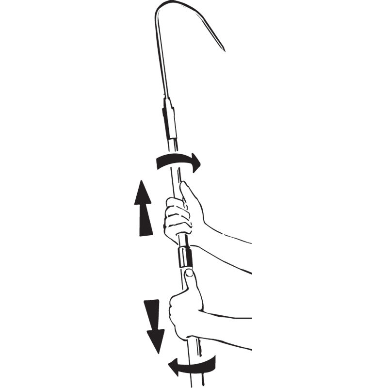 Crochet Télescopique Professionnel Nuova Rade Pour Bateau 118-204 Cm - Aluminium Anodisé