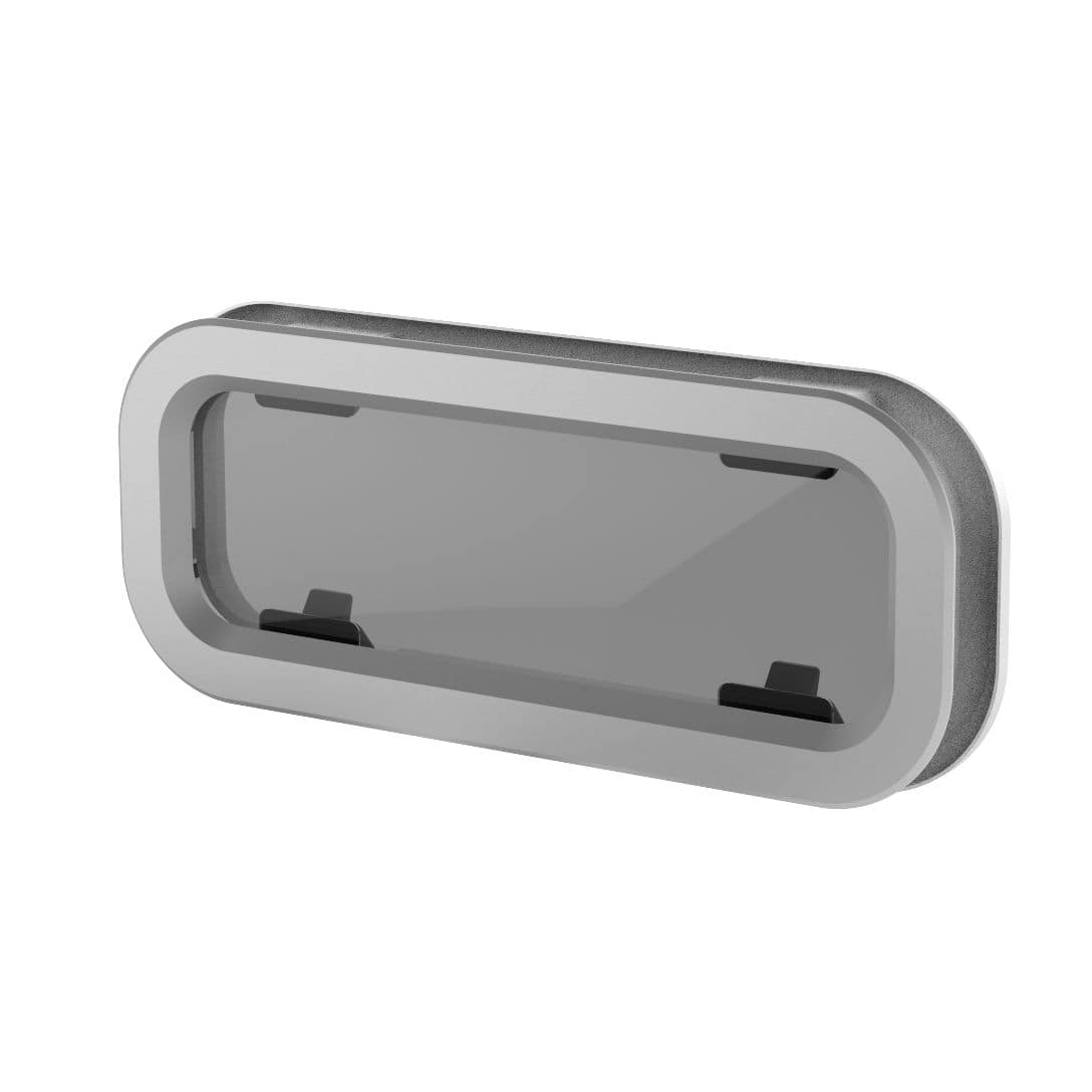 Hublot De Bateau Rectangulaire YYQTGG - Verre Trempé 4mm Résistant Aux UV, Cadre Acier Inoxydable Marine Poli, Installation Facile