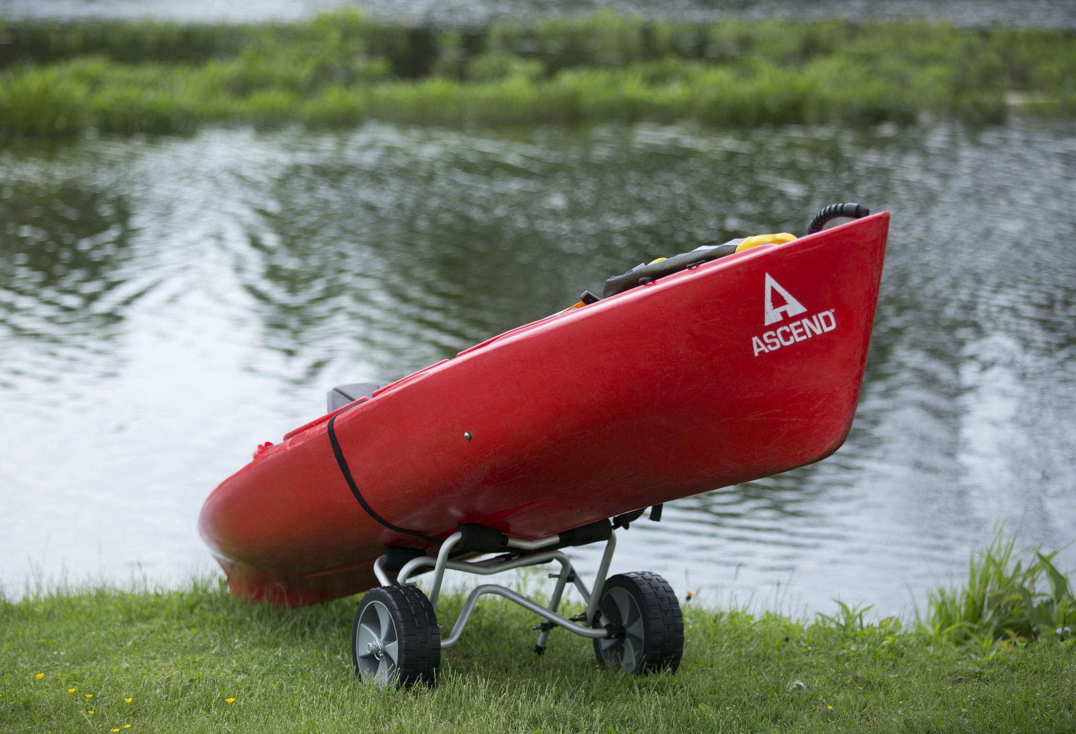 Chariot De Transport Pour Kayak & Canoë - Charge 45 Kg, Roues 20 Cm, Largeur Réglable 6-28 Cm