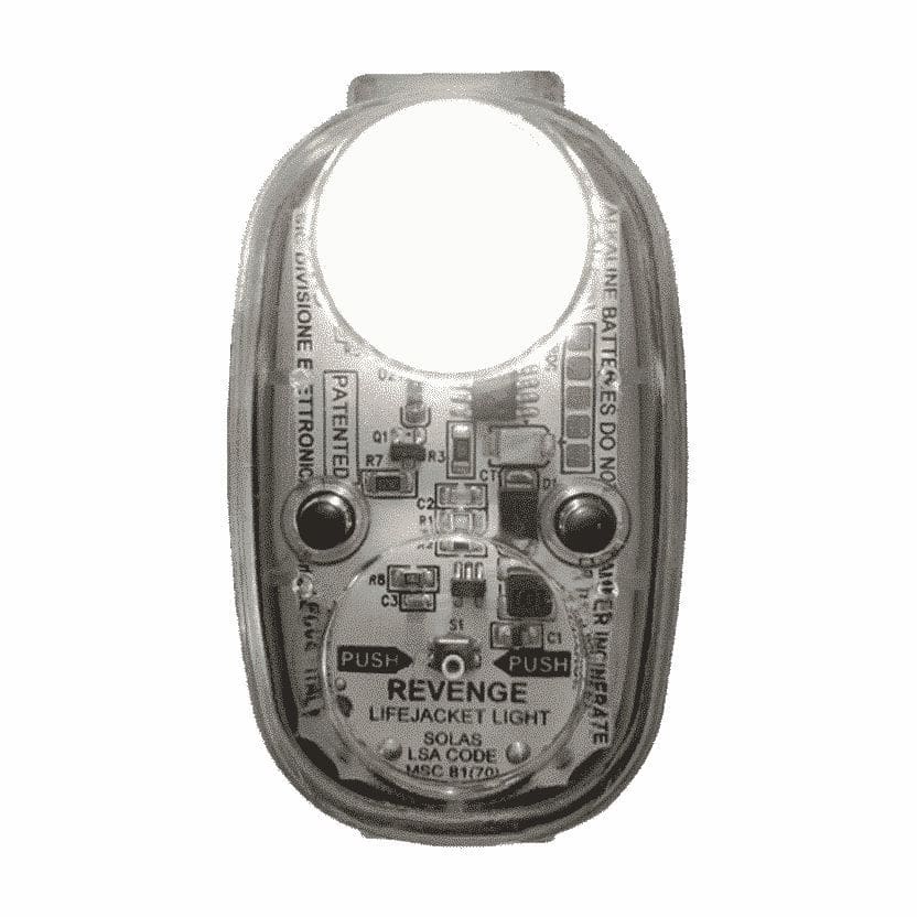 Lampe Sécurité Gilet De Sauvetage RANNYY - LED Auto-éclairante Eau De Mer | Lithium - Bleu Cyan/Orange