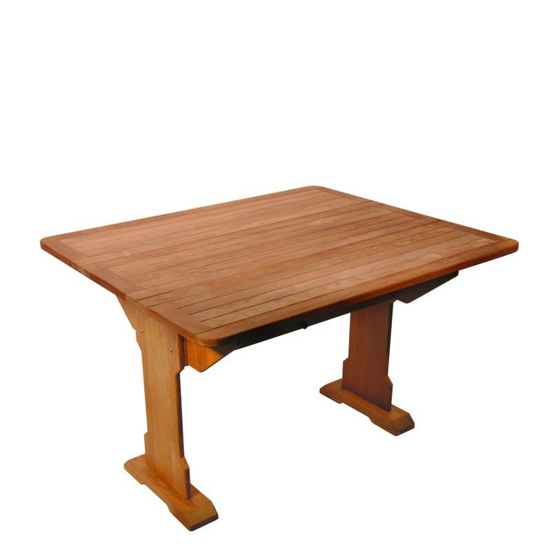 Table Rectangulaire En Teck Pour Bateau/camping-car - Incrustation D'étoiles, Coins Ronds, 7 Tailles
