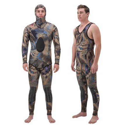 Combinaison De Chasse Sous-marine 1,5 Mm En Néoprène Avec Cagoule - Deux Pièces Camouflage Pour Eau Fraîche - 5