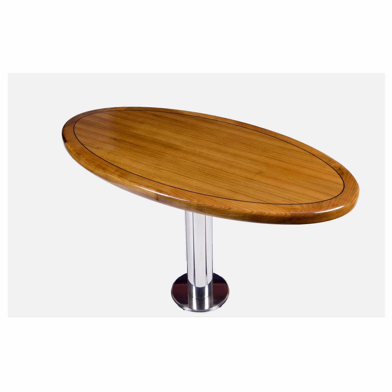 Table de cockpit pour yacht Oval Release Marine fixe / en teck