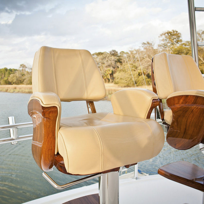 Siège Pilote Bateau Orangemarine – Dossier Réversible, Vinyle Marin, Charnières Anodisées
