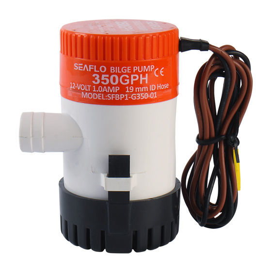 Pompe de cale Seaflo 750 GPH Série 1 1,2 A 24 V Wit, Oranje, Zwart
